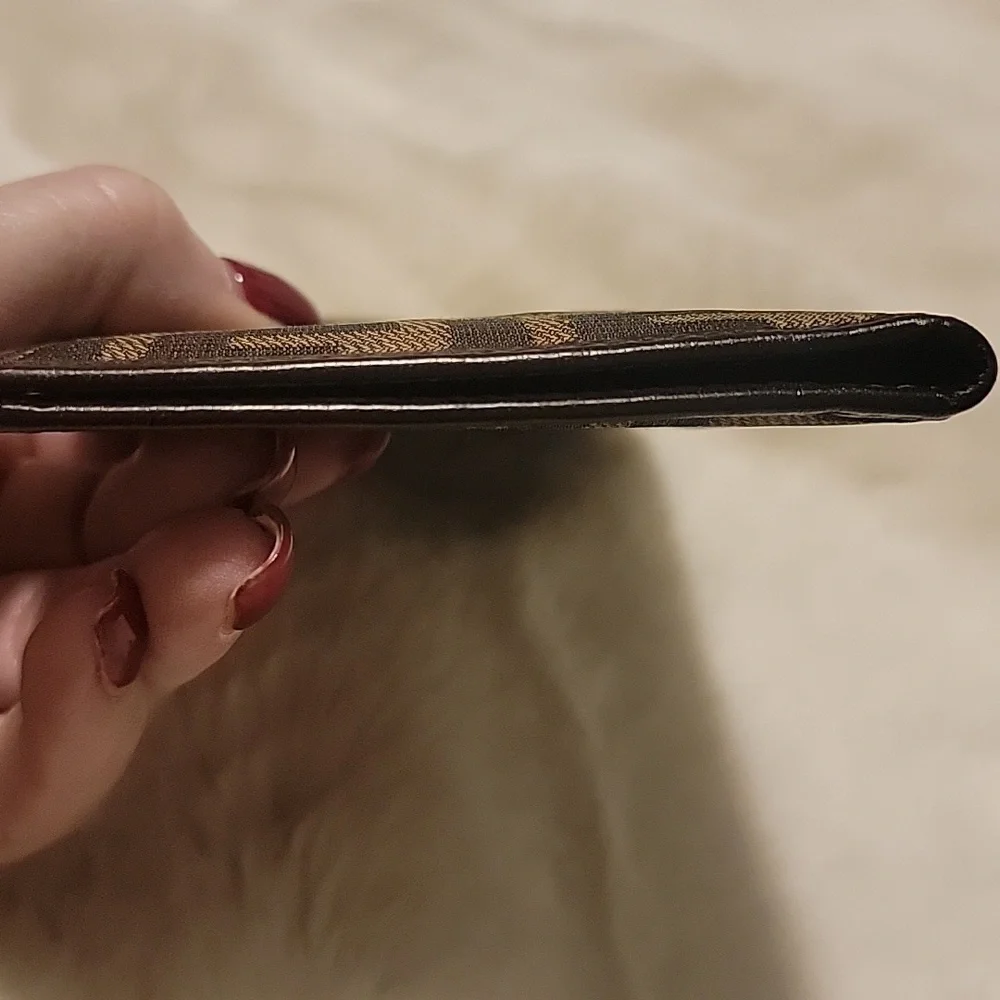 Fendi ZUCCA Monogram Canvas Leather Trim Wallet/Checkbook Cover - Picture 6 of 10